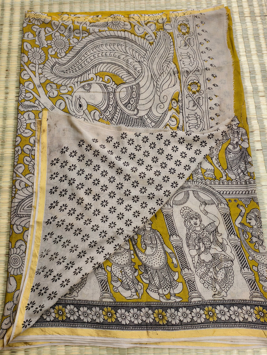 Kota cotton kalamkari saree
