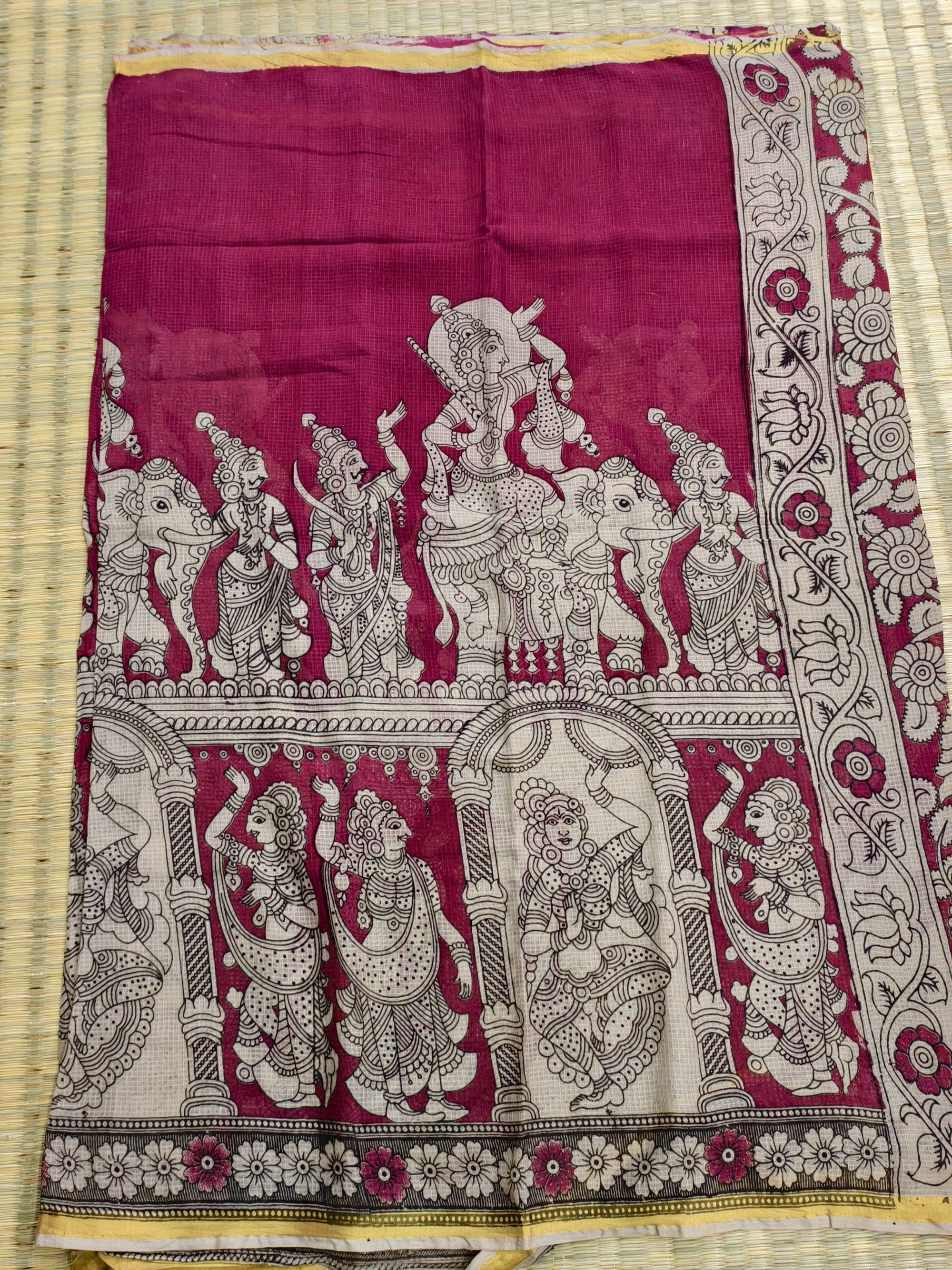 Kota cotton kalamkari saree