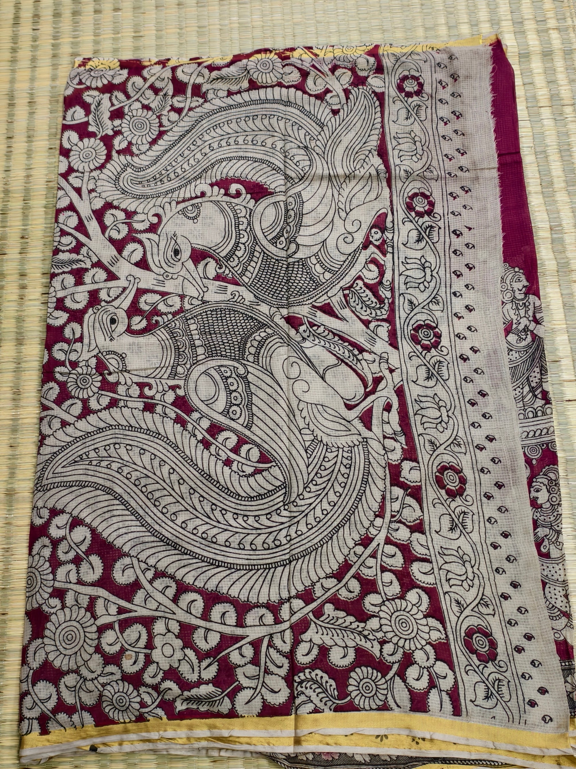 Kota cotton kalamkari saree