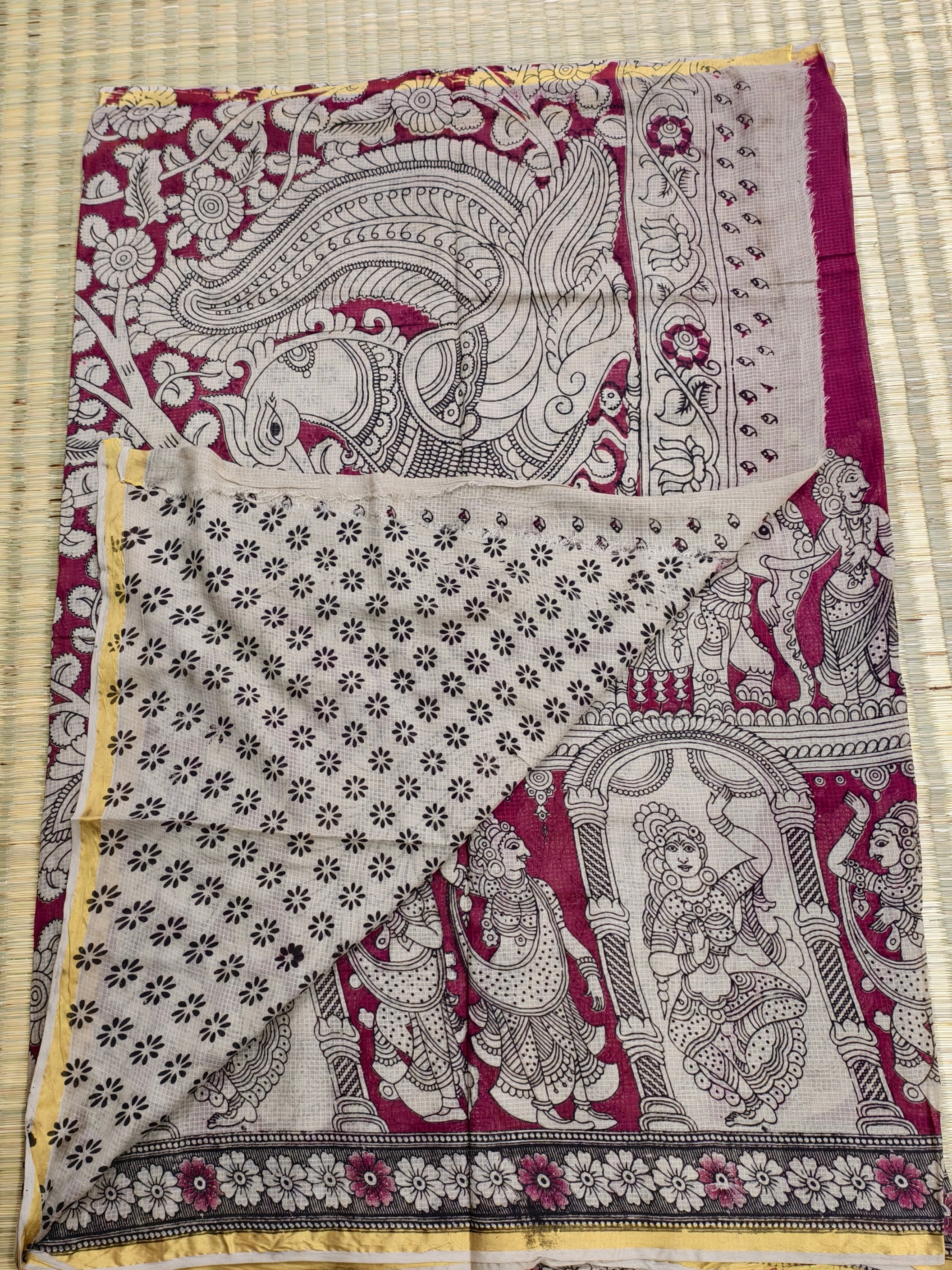 Kota cotton kalamkari saree