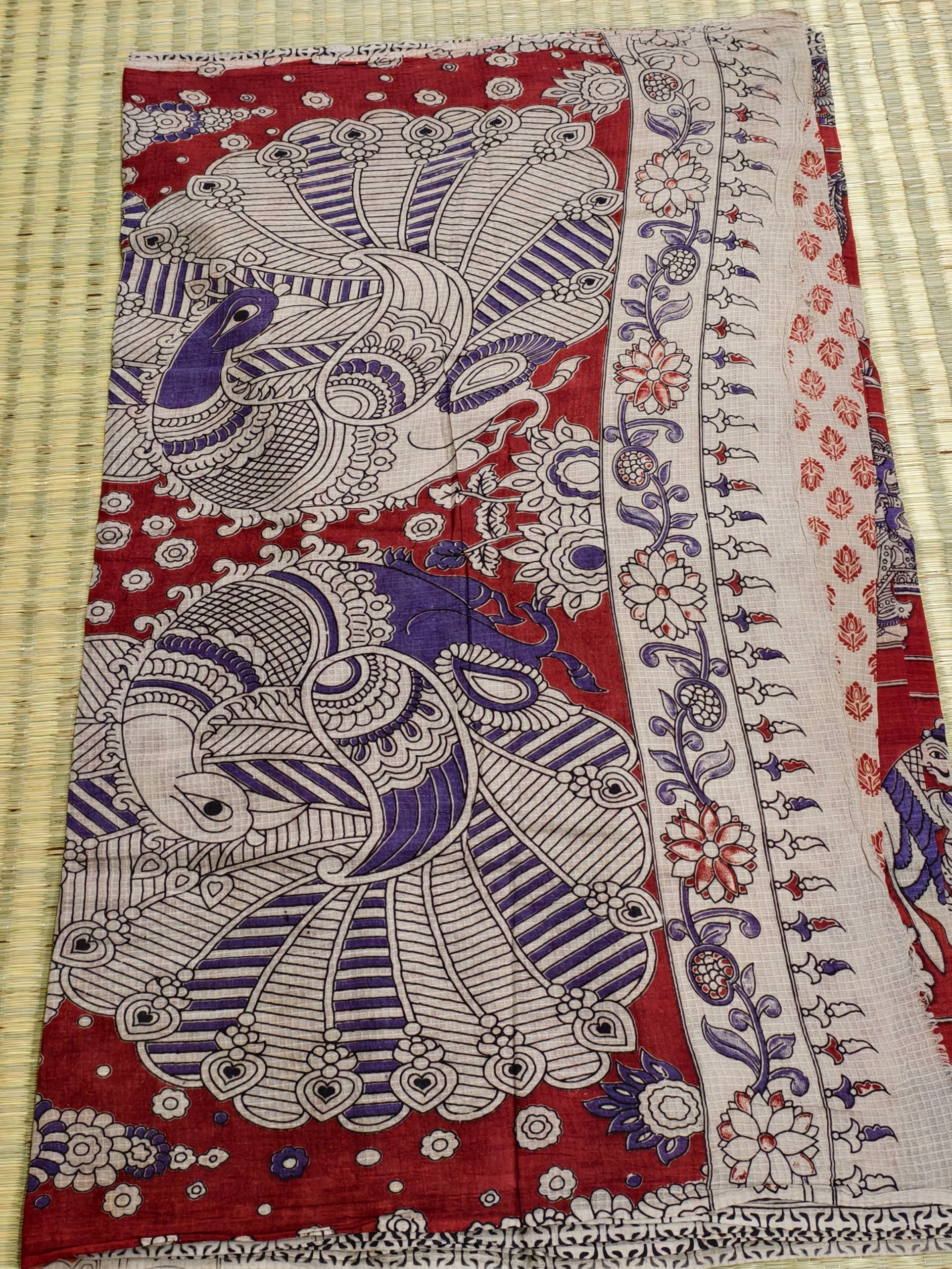 Kota cotton kalamkari saree