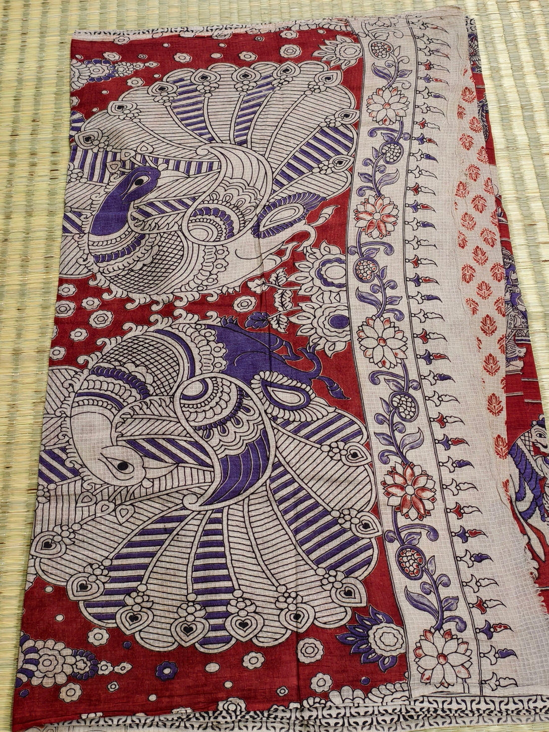 Kota cotton kalamkari saree
