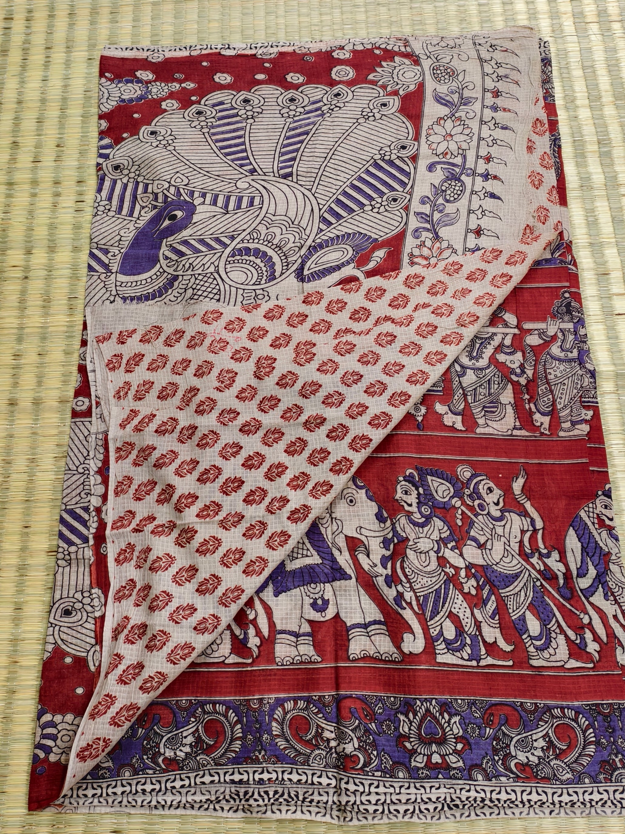 Kota cotton kalamkari saree