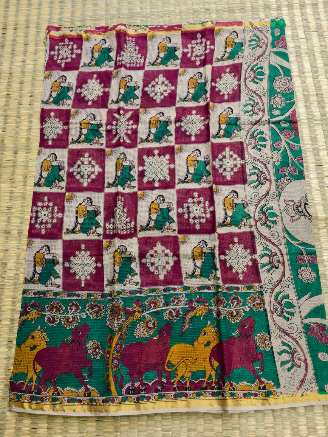 Kota cotton with block print kalamkari