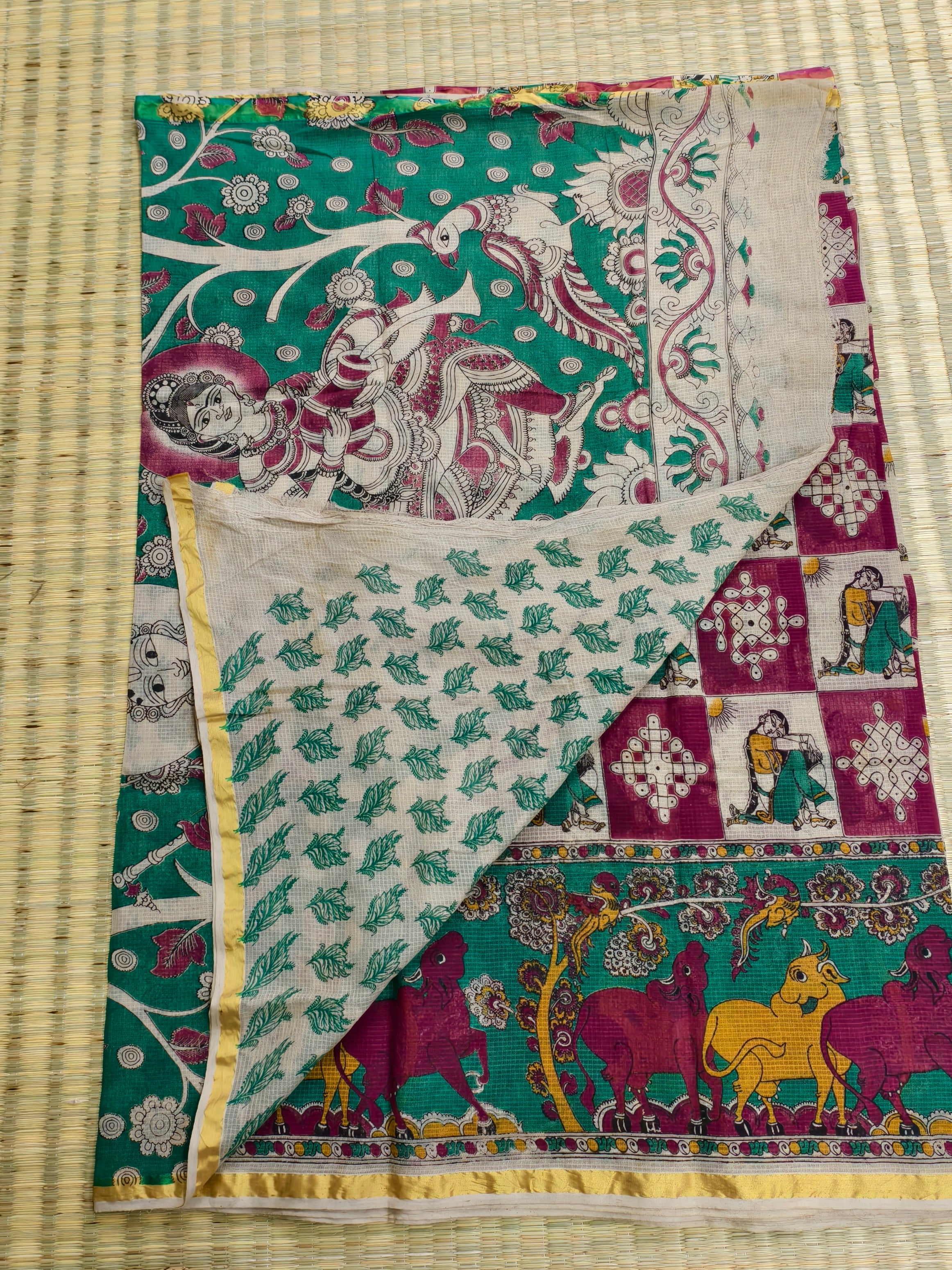 Kota cotton with block print kalamkari