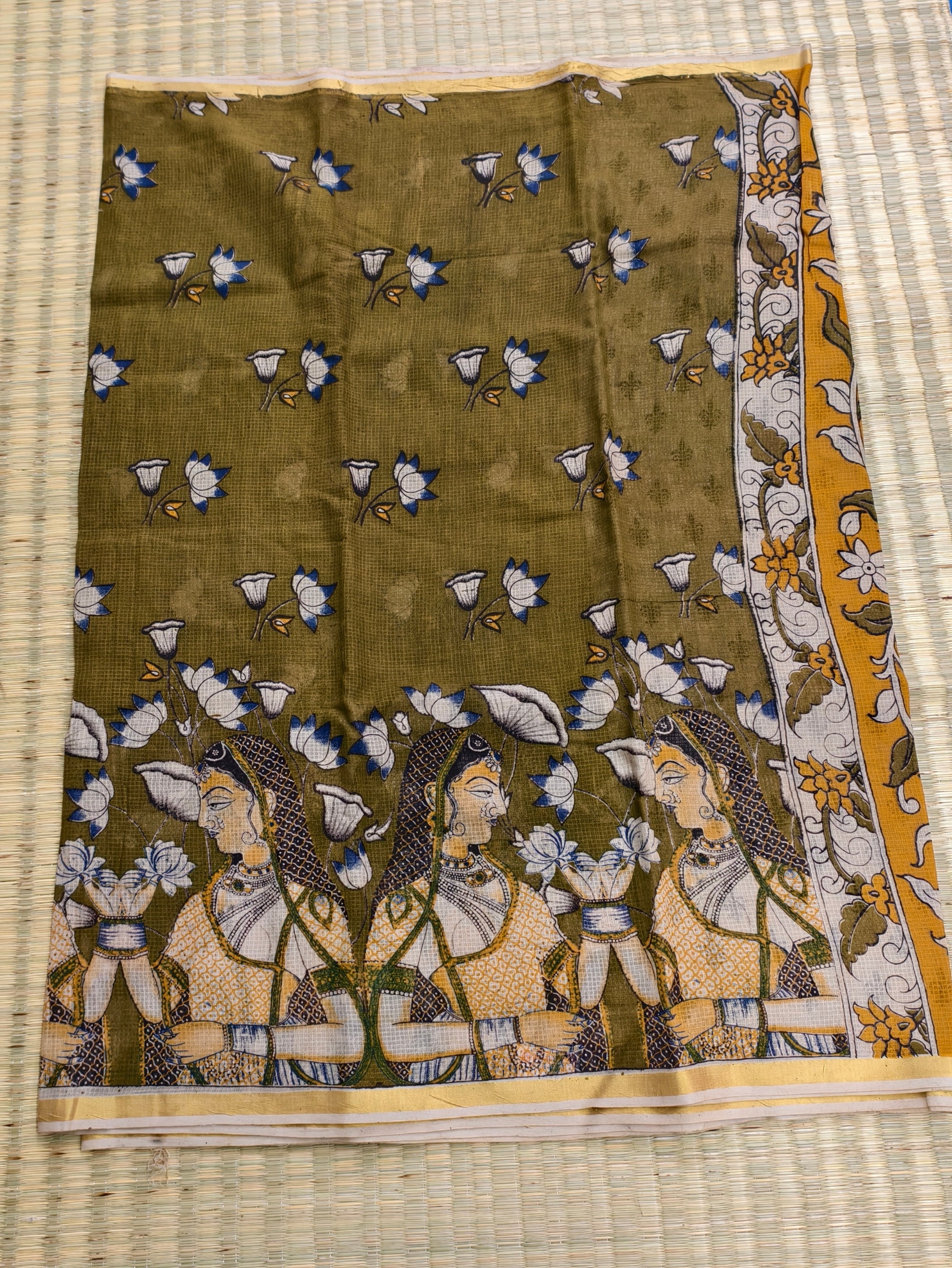 Kota cotton kalamkari saree