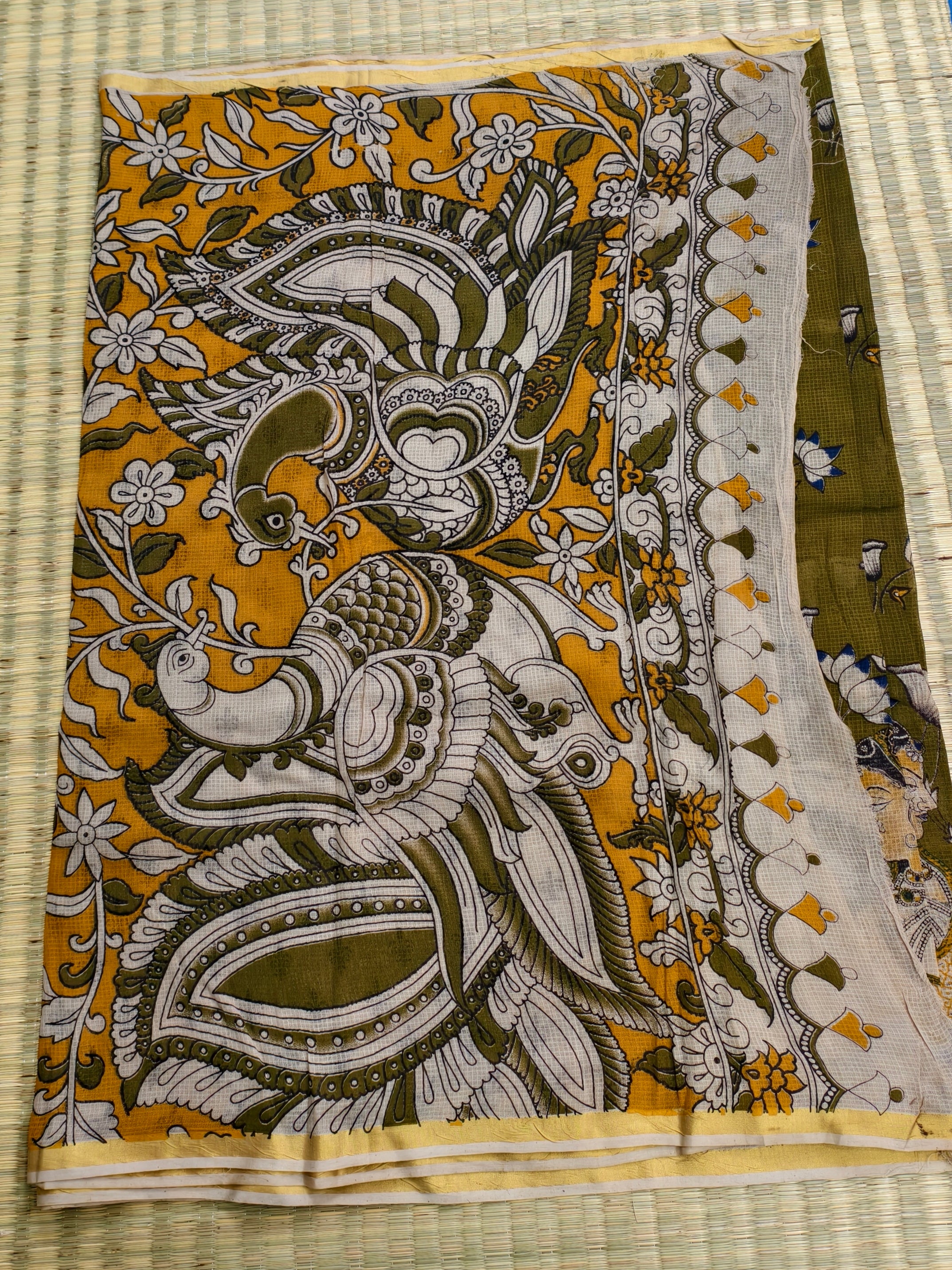 Kota cotton kalamkari saree