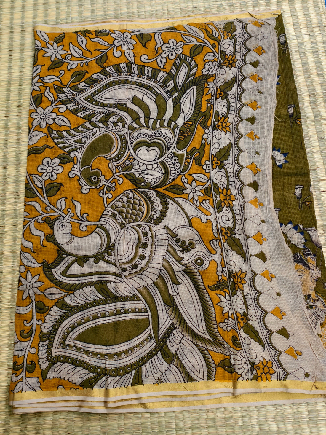 Kota cotton kalamkari saree