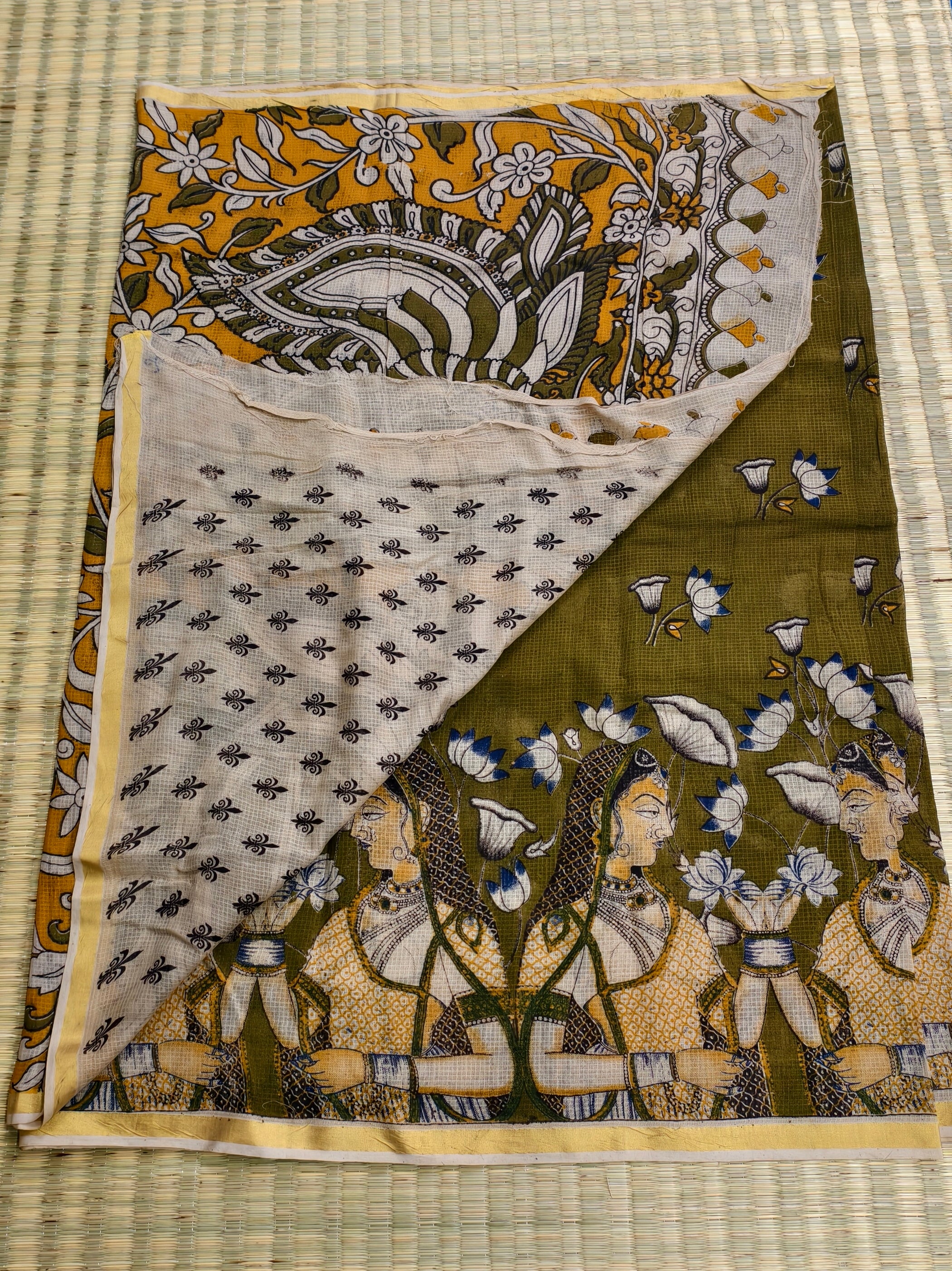 Kota cotton kalamkari saree