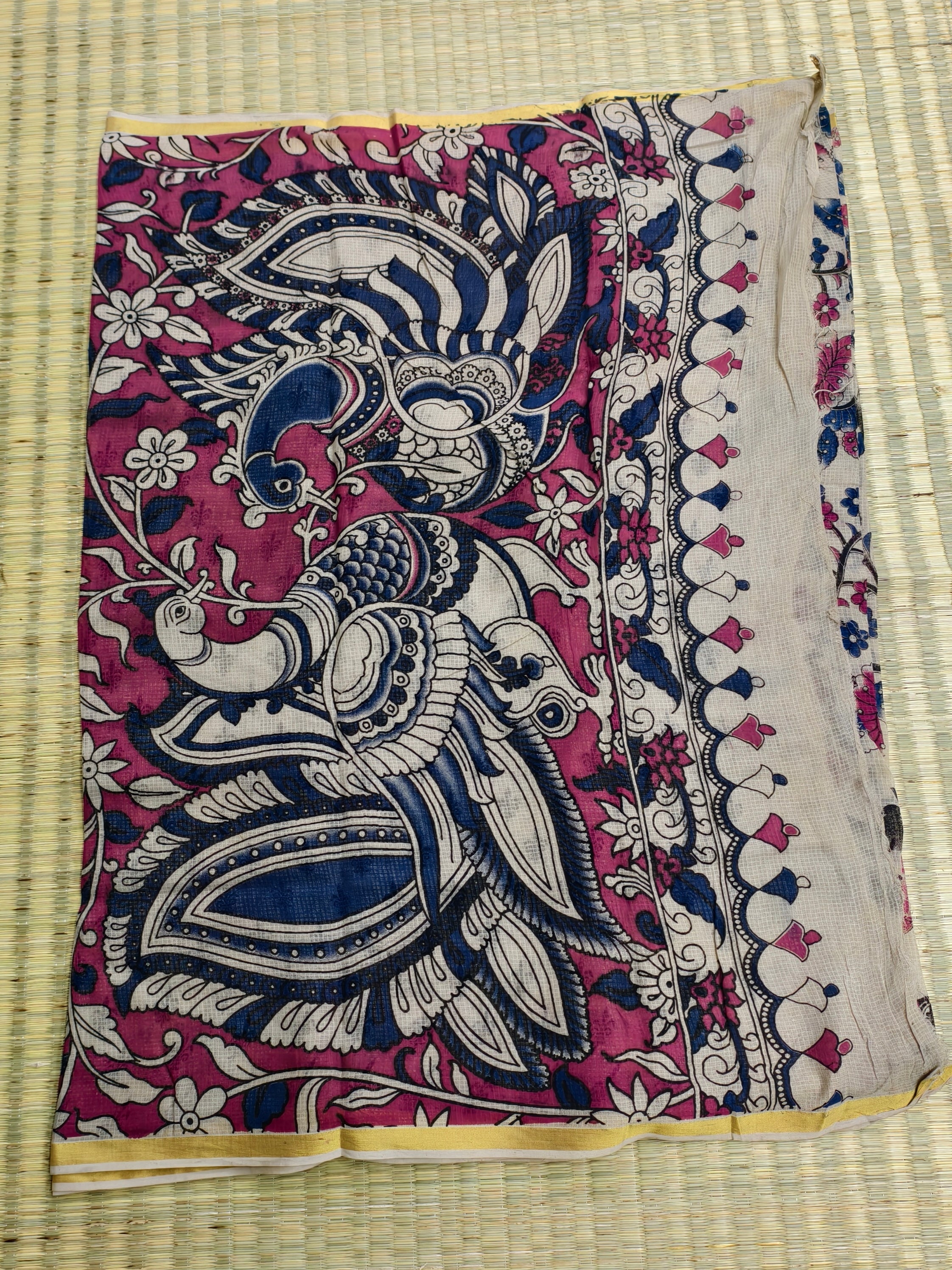 Kota cotton kalamkari saree