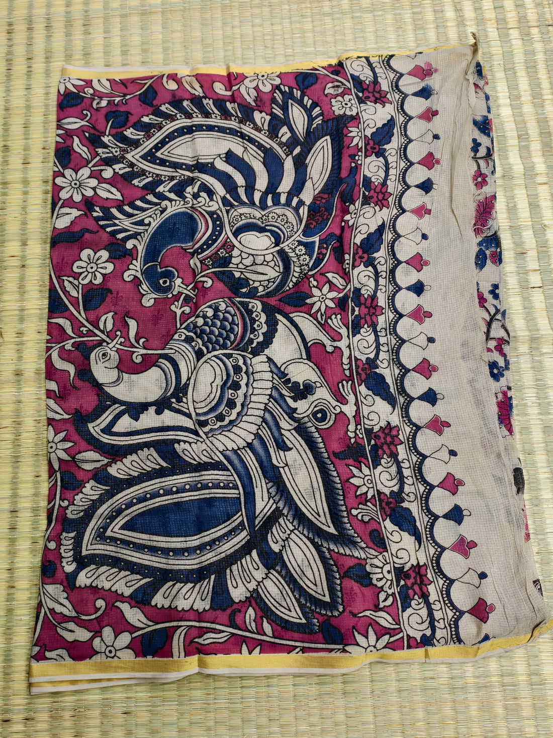 Kota cotton kalamkari saree