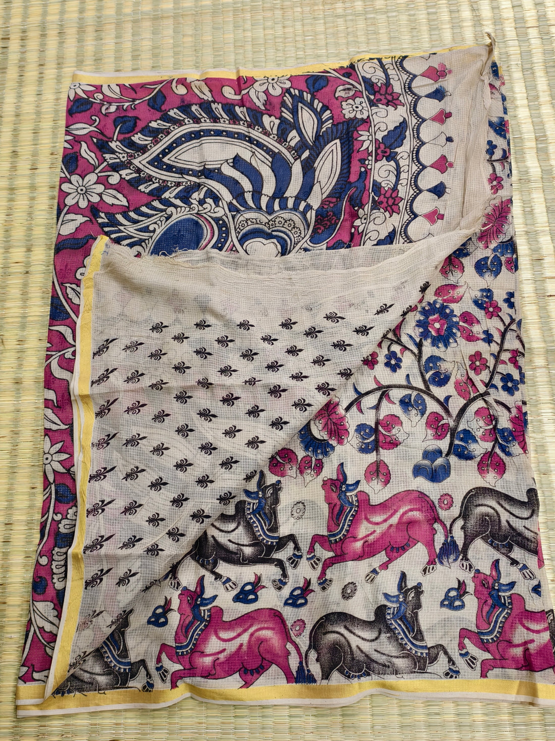 Kota cotton kalamkari saree