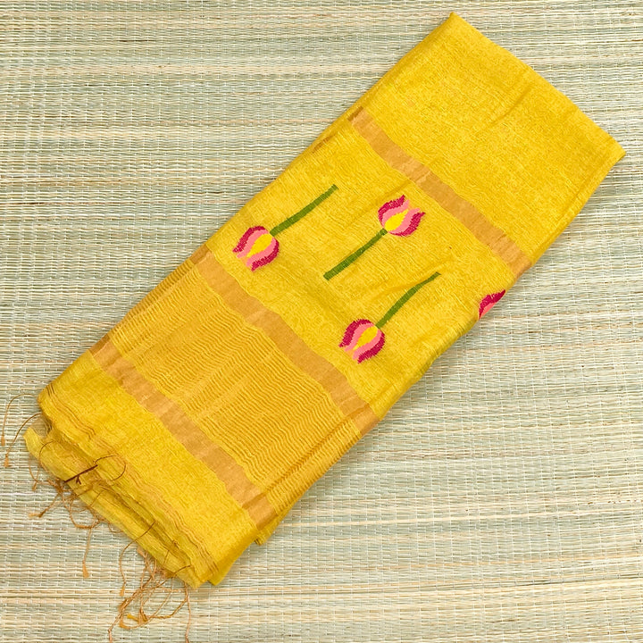 Lenin silk jamdani saree
