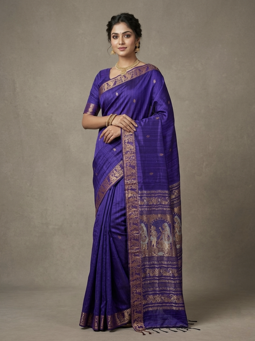 Pure matka silk banarasi baluchari saree