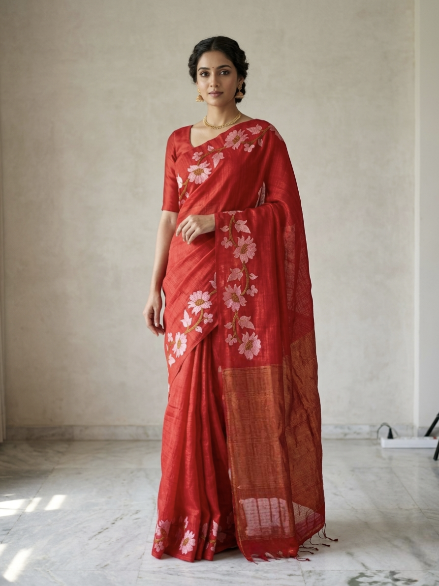 Pure Matka silk jamdani saree