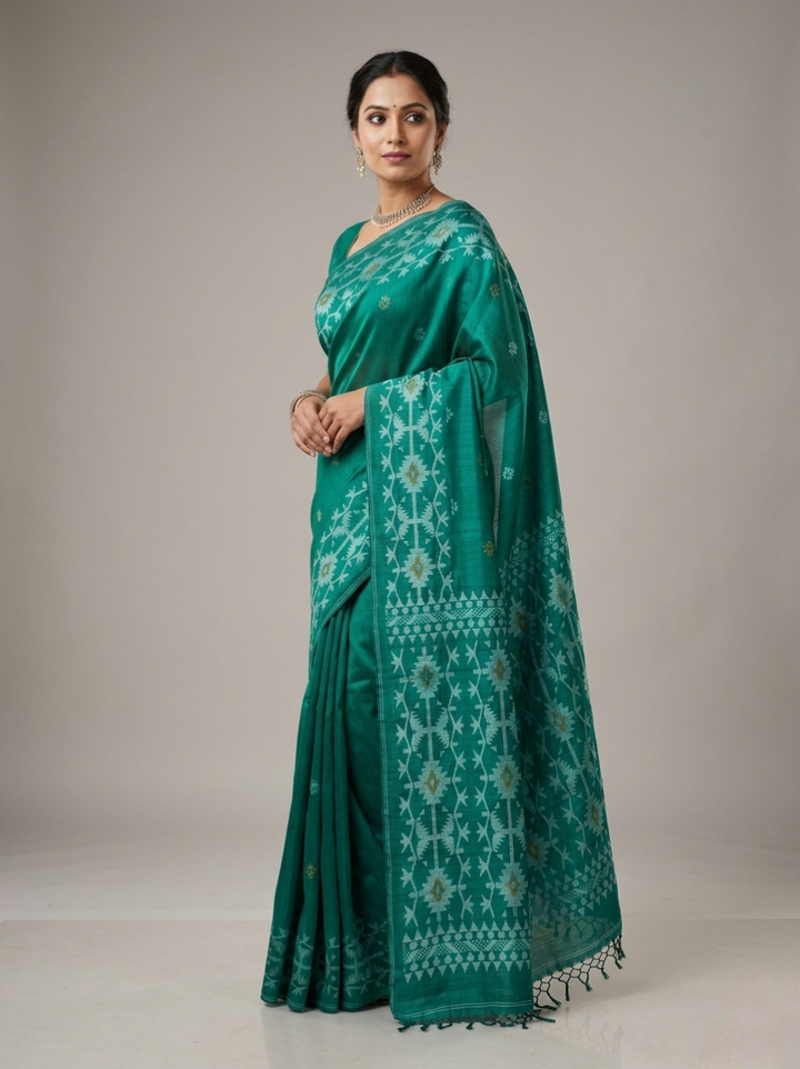 Pure matka silk jaquard embroidery saree