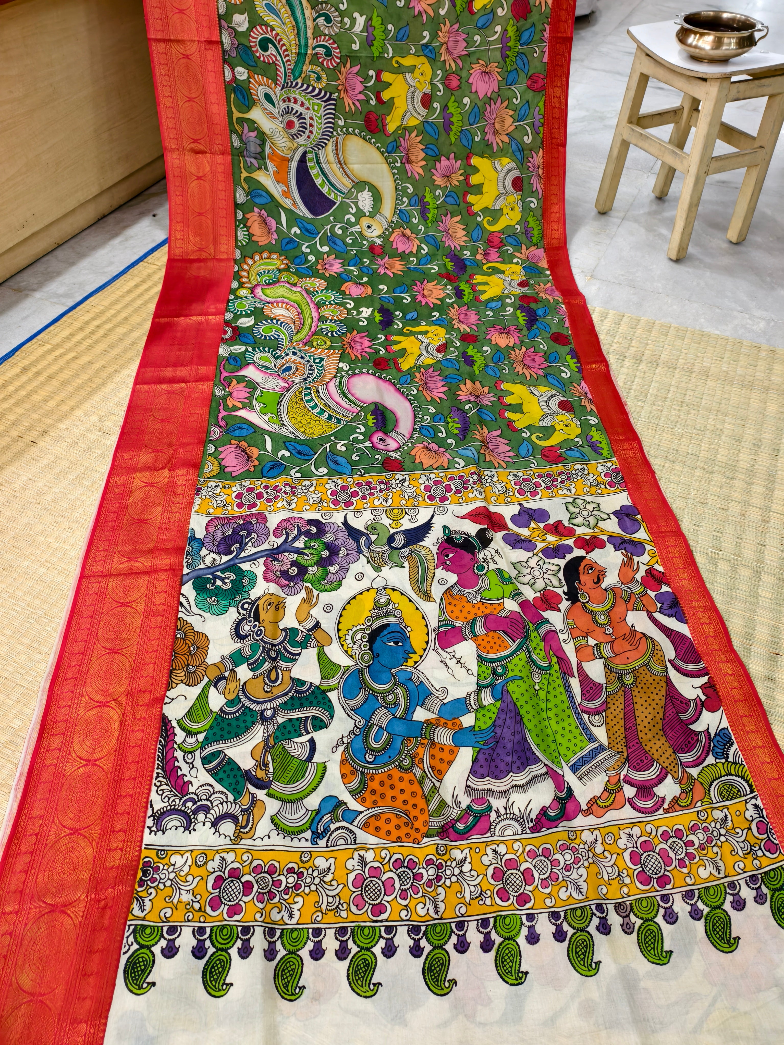 Pen kalamkari uppada pattu saree