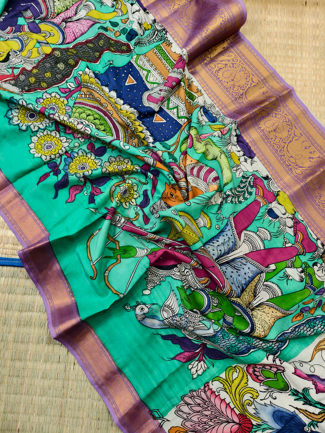 Pen kalamkari venkatagiri pattu saree