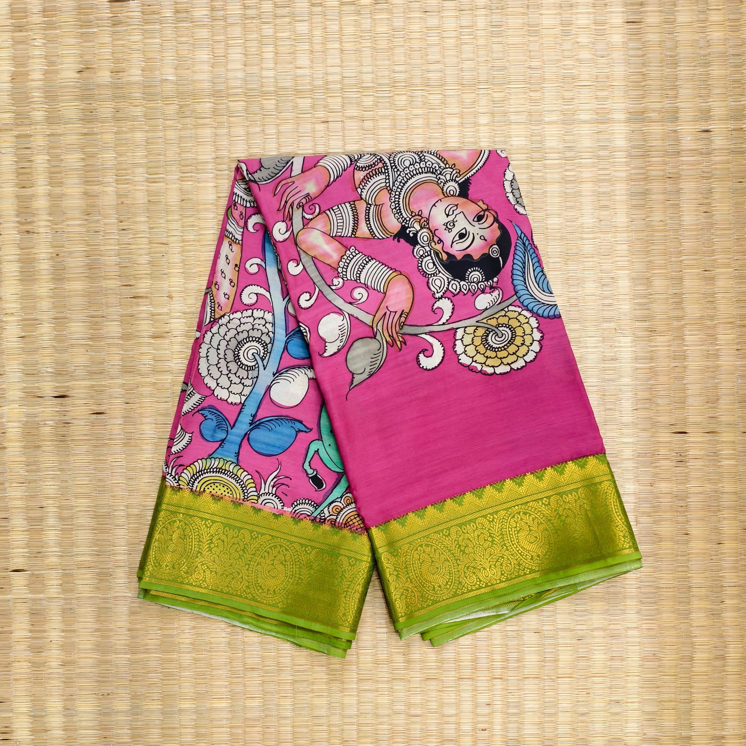 Pen kalamkari Mangalagiri pattu saree