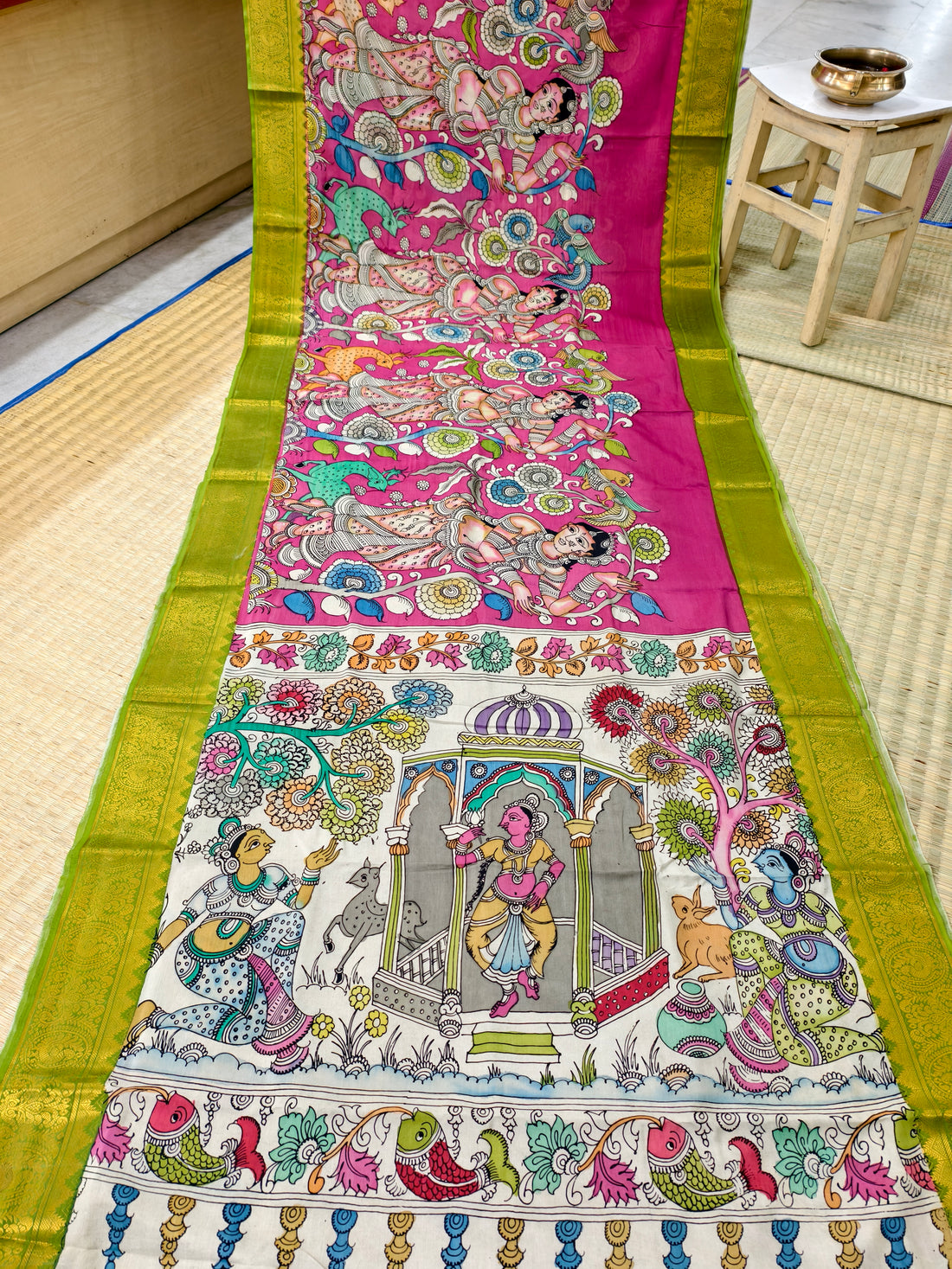 Pen kalamkari Mangalagiri pattu saree