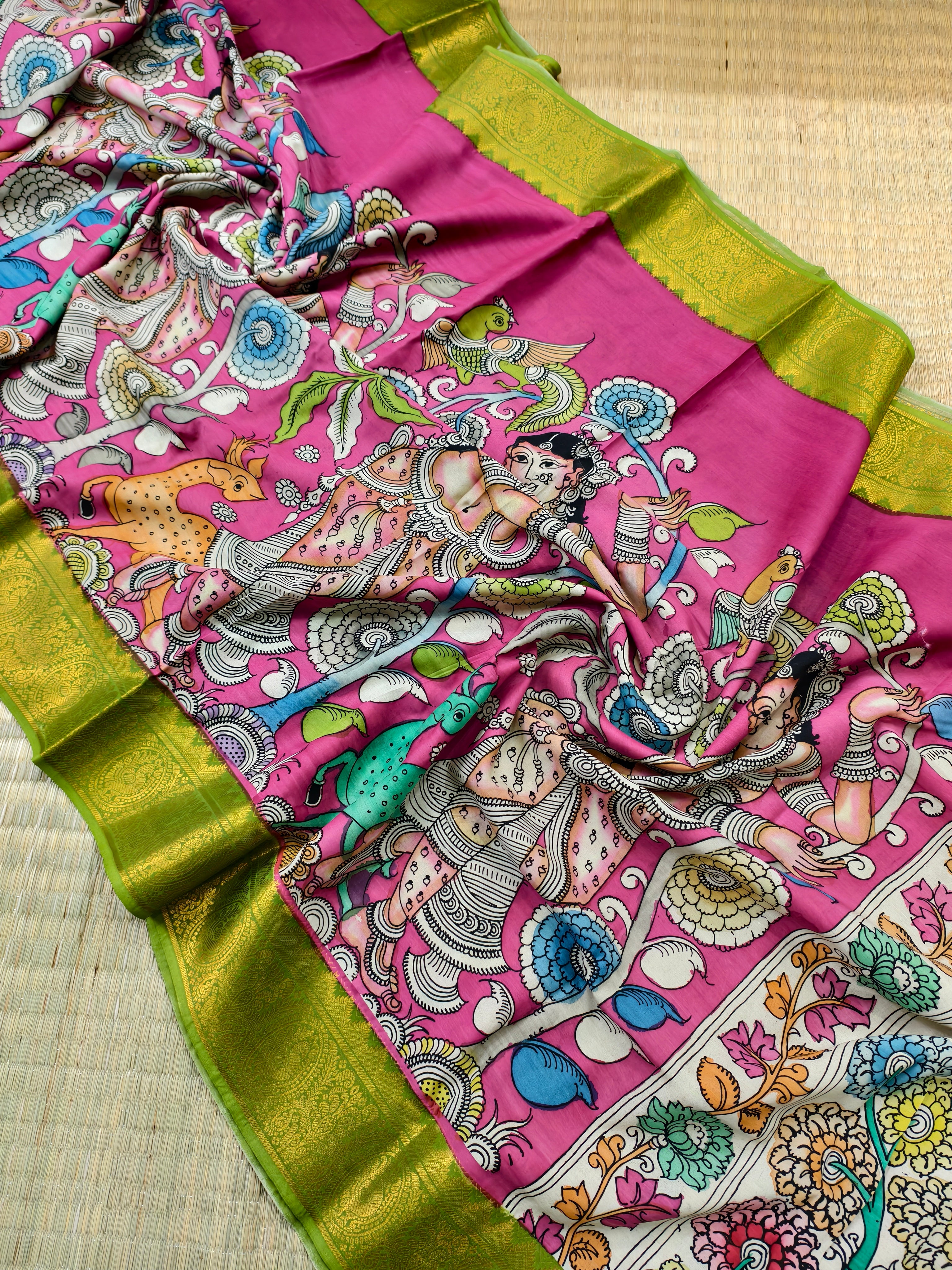 Pen kalamkari Mangalagiri pattu saree
