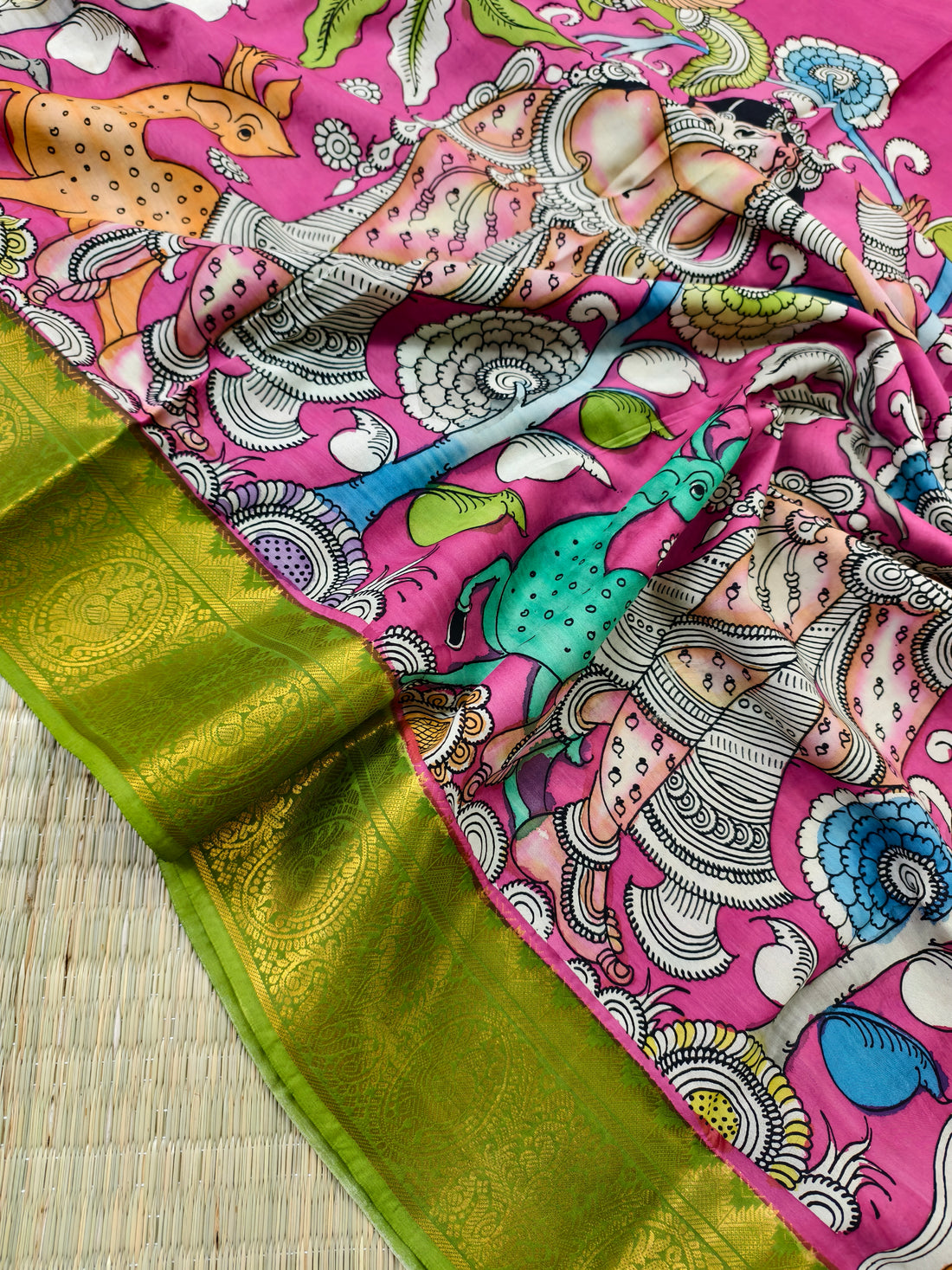 Pen kalamkari Mangalagiri pattu saree