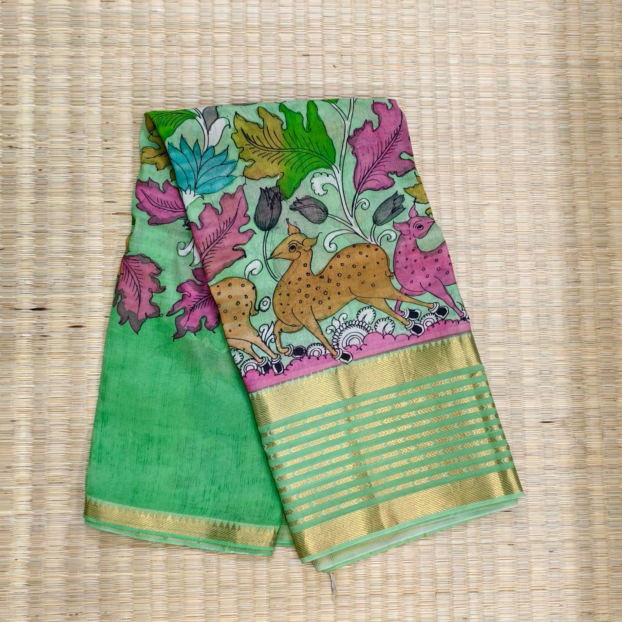 Pen kalamkari Mangalagiri pattu saree