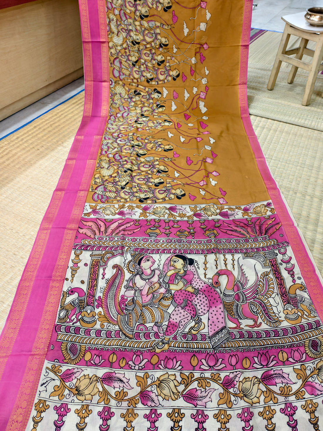 Pen kalamkari banglore silk saree