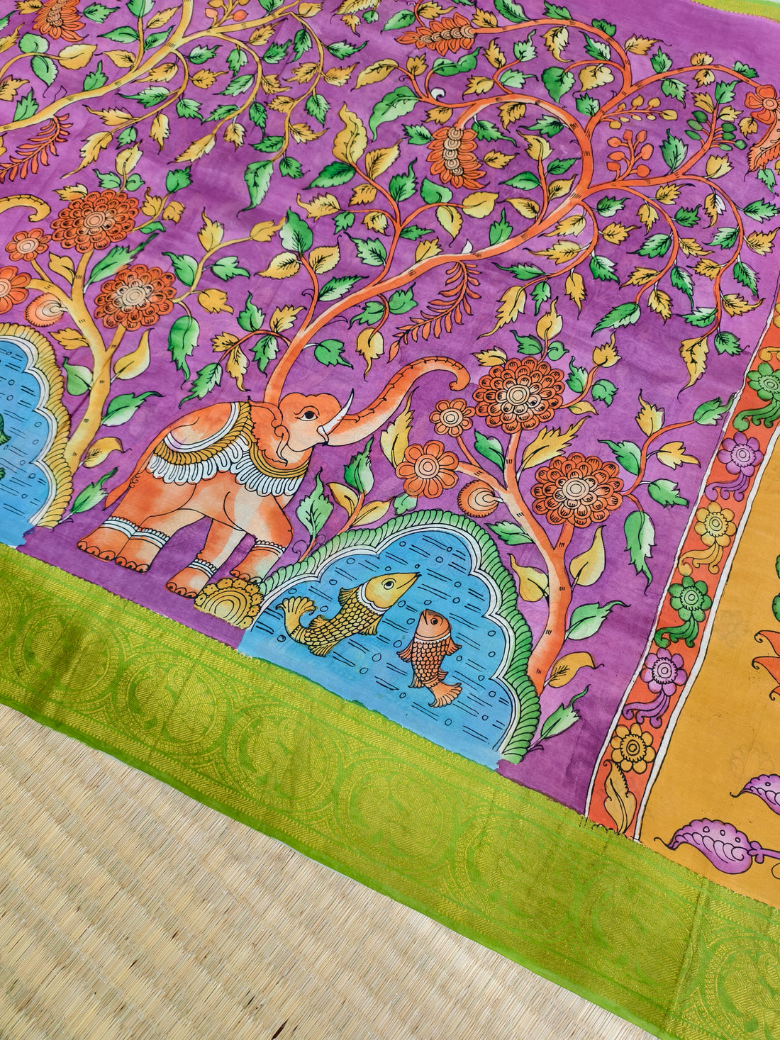 Pen kalamkari banglore silk saree