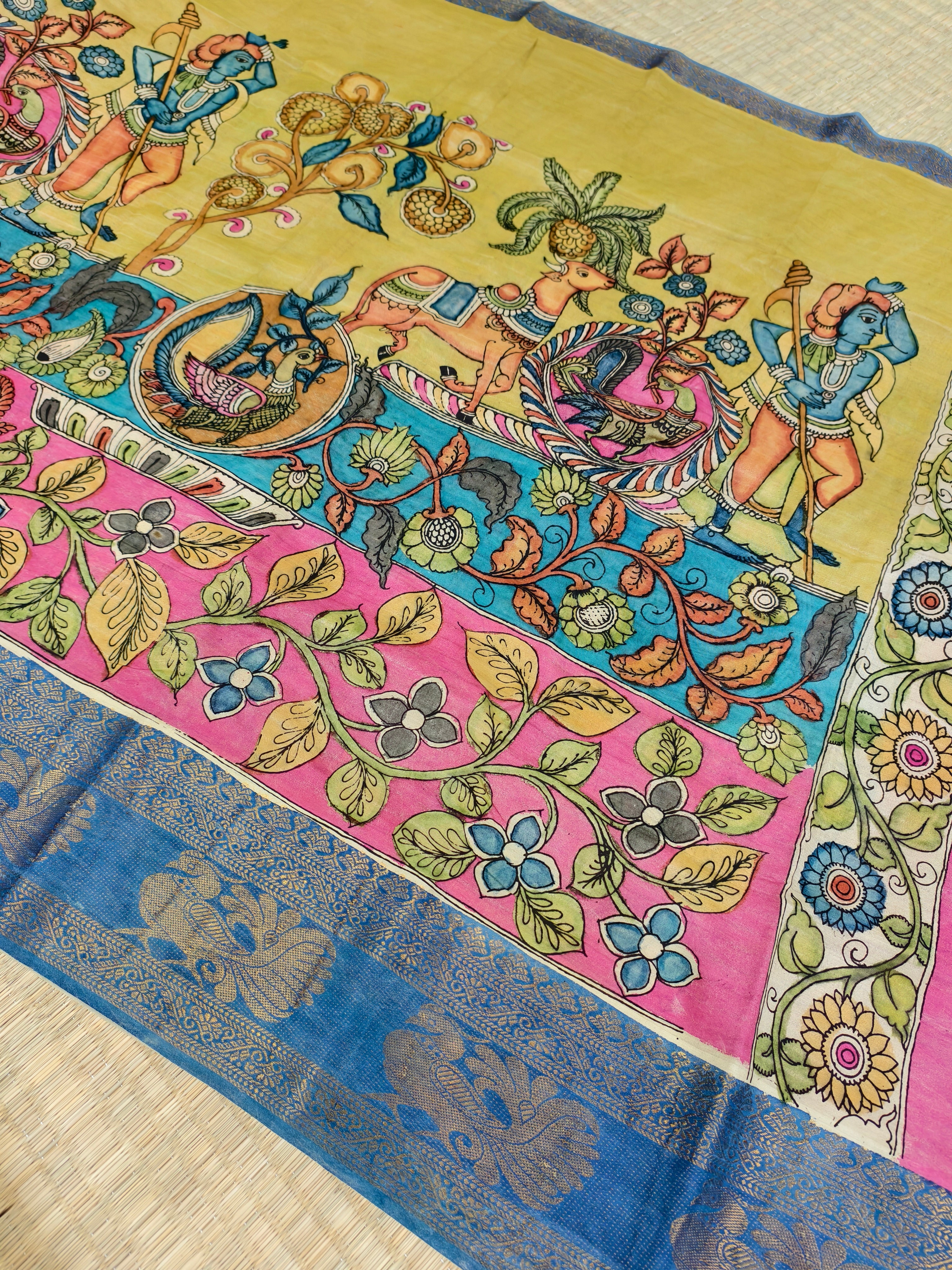 Pen kalamkari banglore silk saree