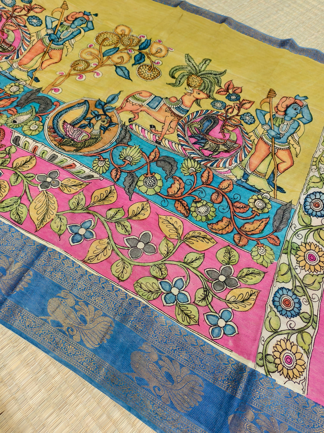 Pen kalamkari banglore silk saree