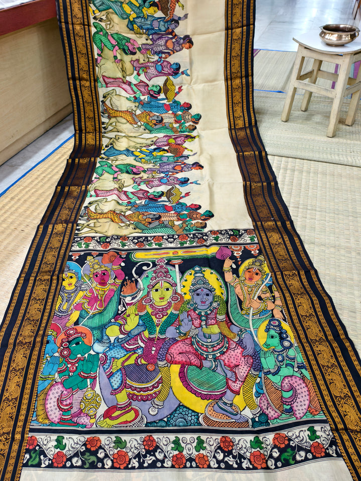 Pen kalamkari kanchi pattu saree