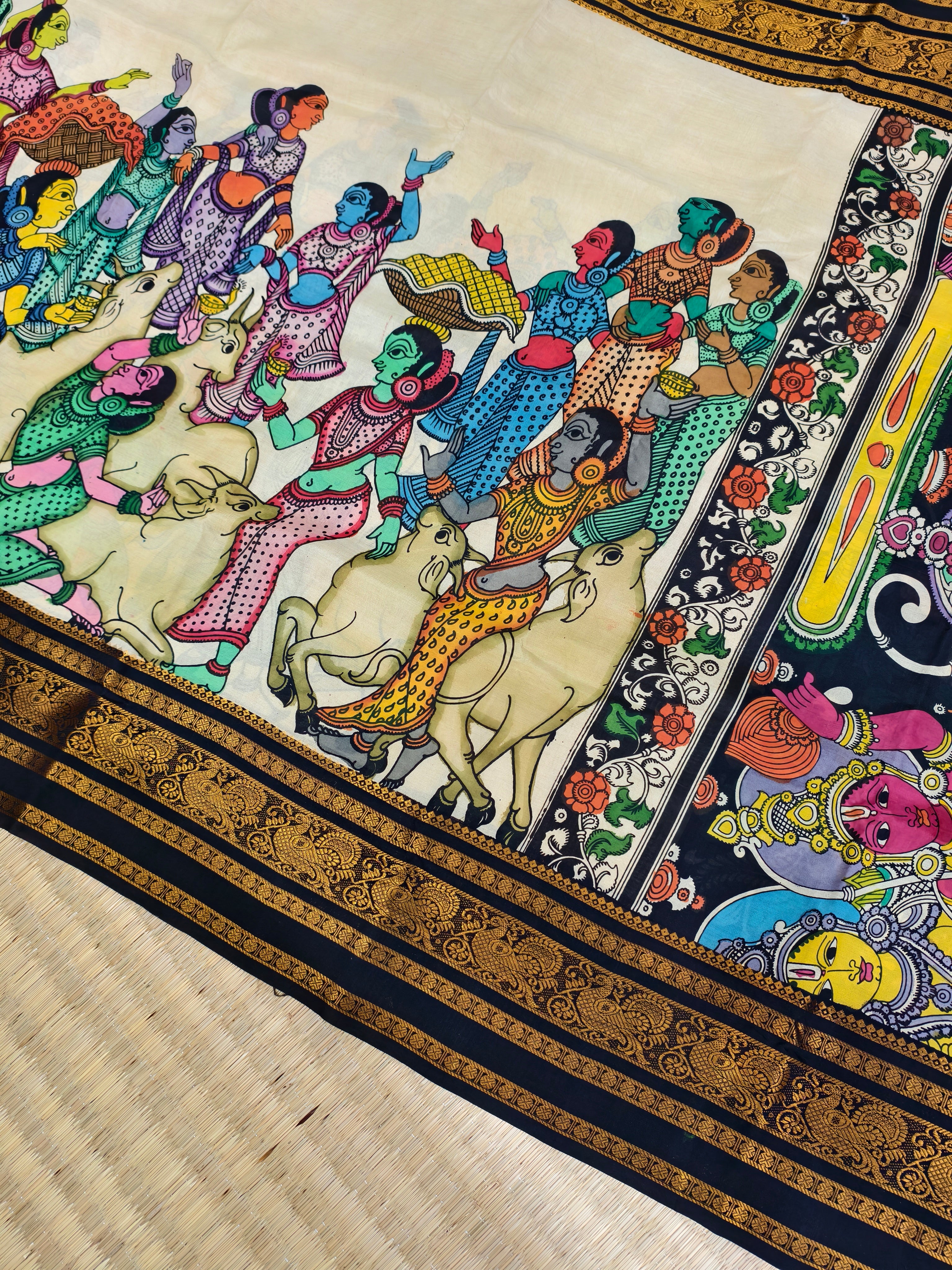 Pen kalamkari kanchi pattu saree