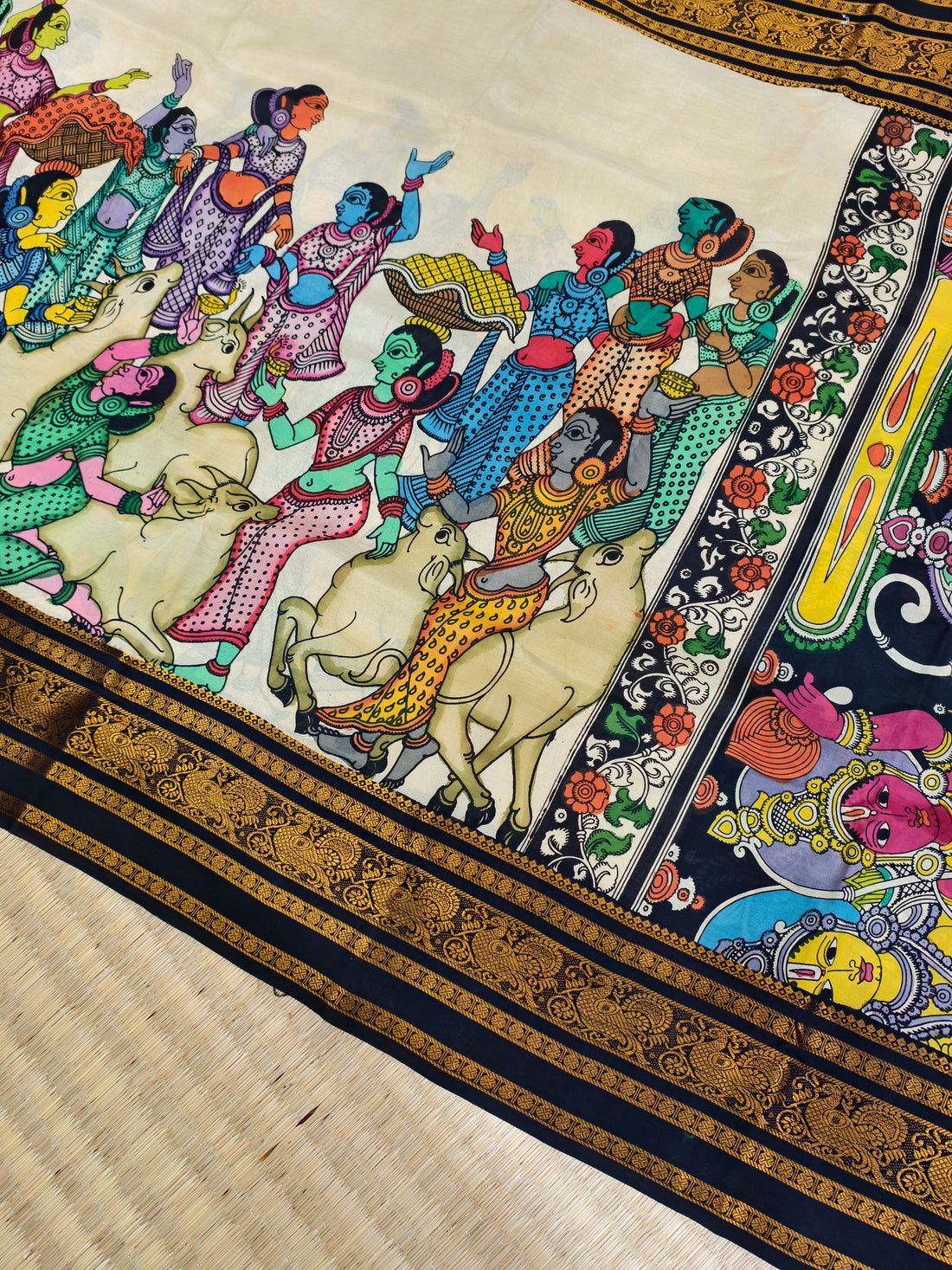 Pen kalamkari kanchi pattu saree