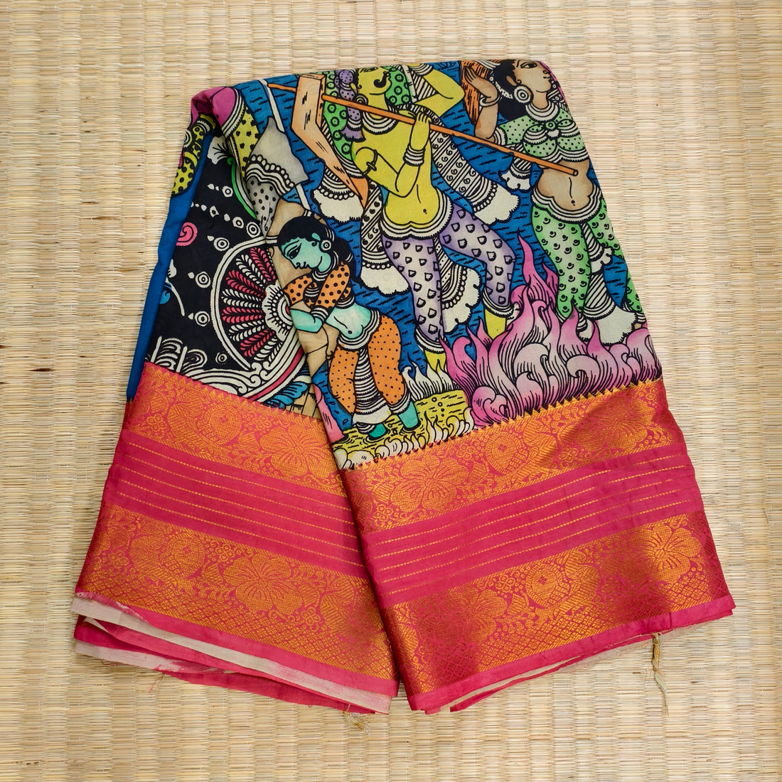 Pen kalamkari kanchi pattu saree