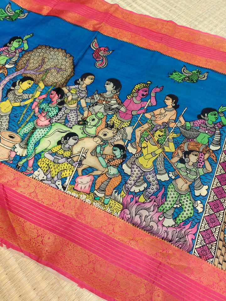 Pen kalamkari kanchi pattu saree