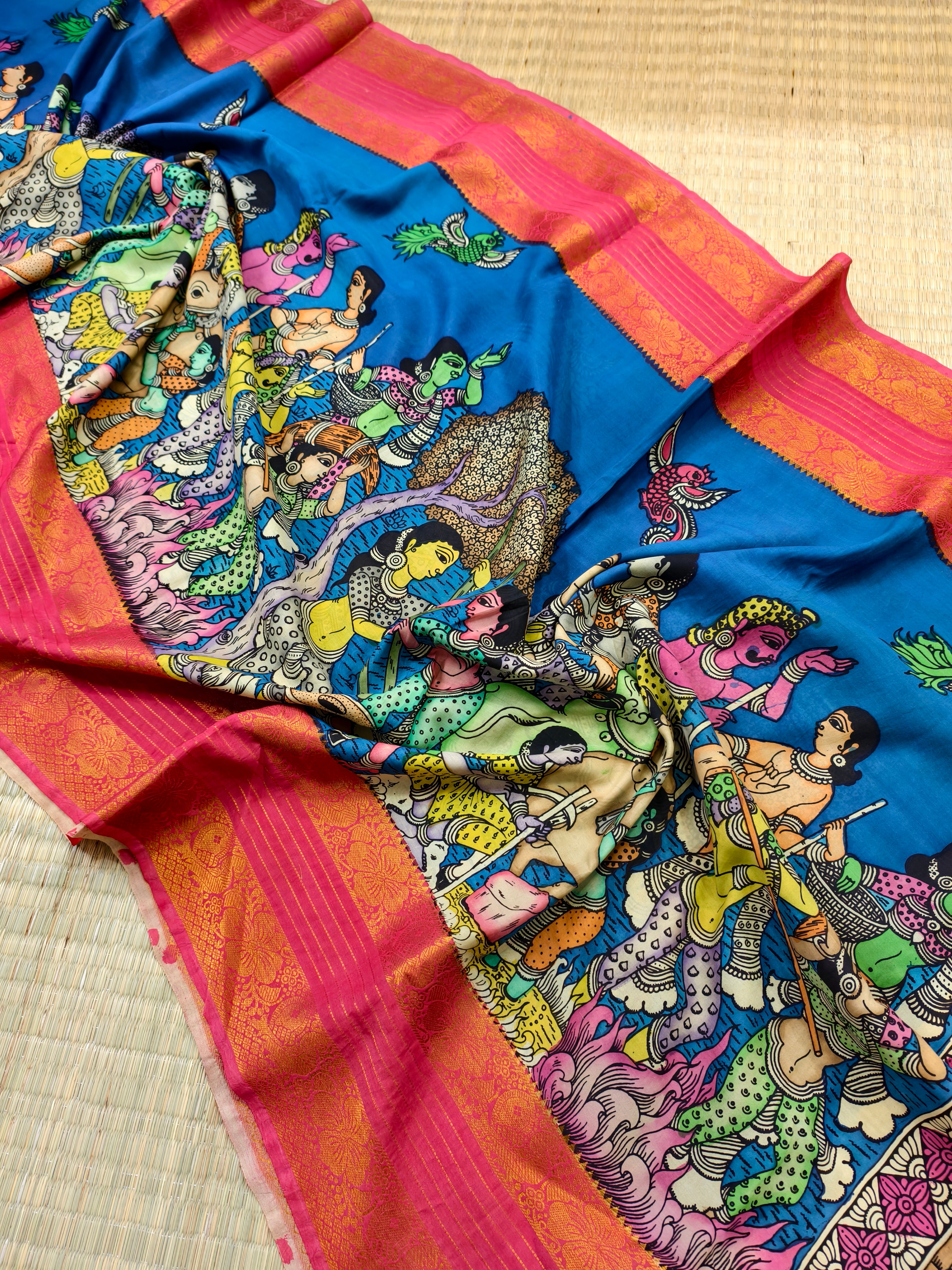 Pen kalamkari kanchi pattu saree