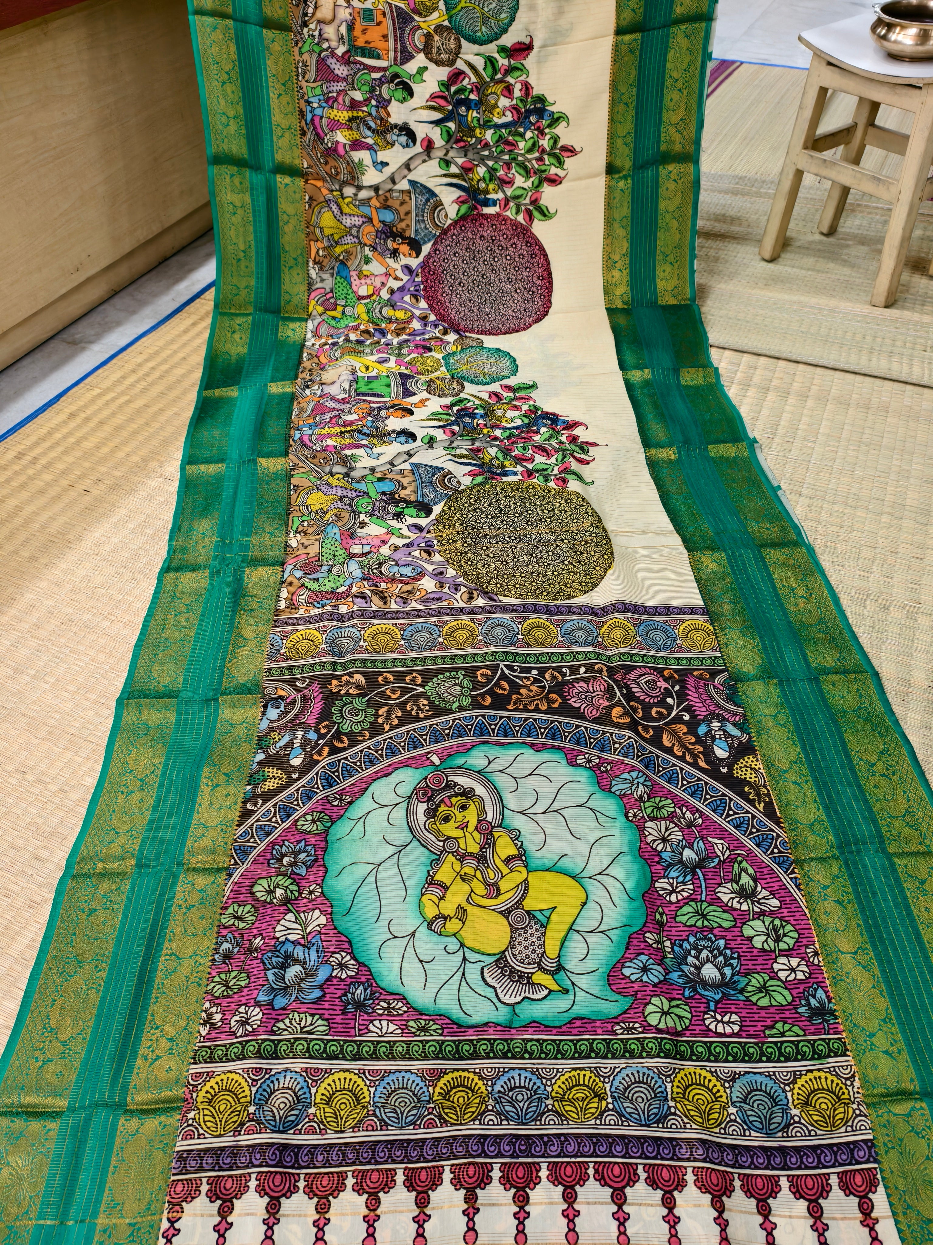 Pen kalamkari kanchi pattu saree