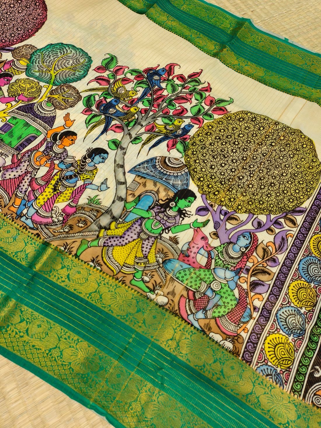 Pen kalamkari kanchi pattu saree