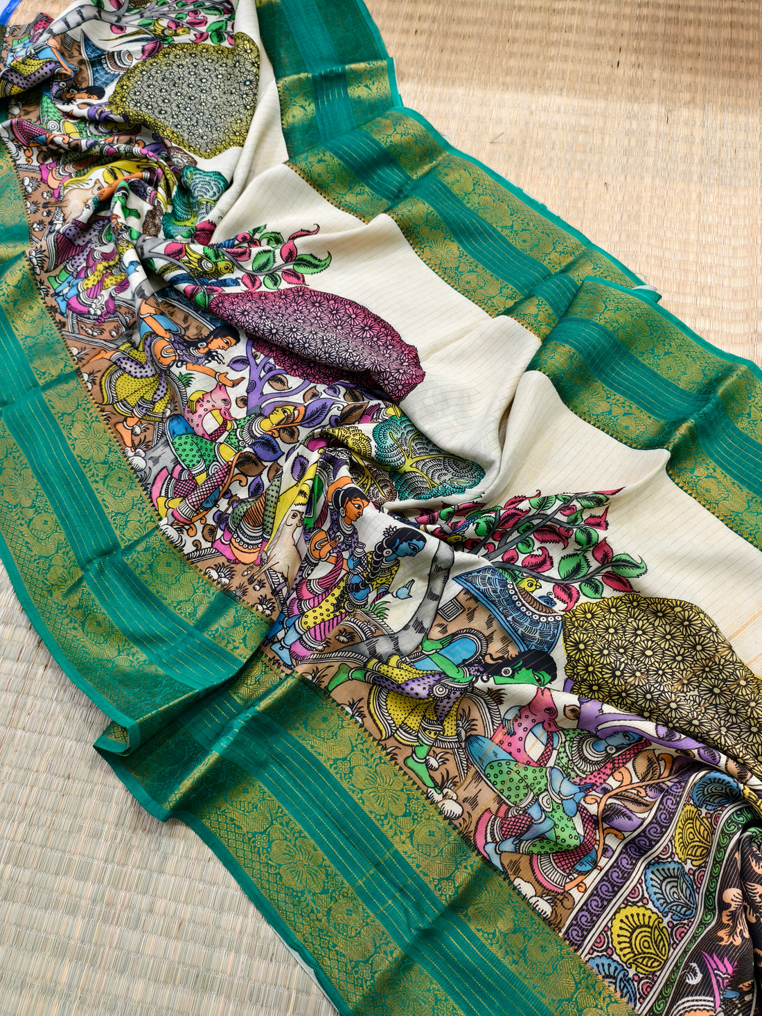 Pen kalamkari kanchi pattu saree