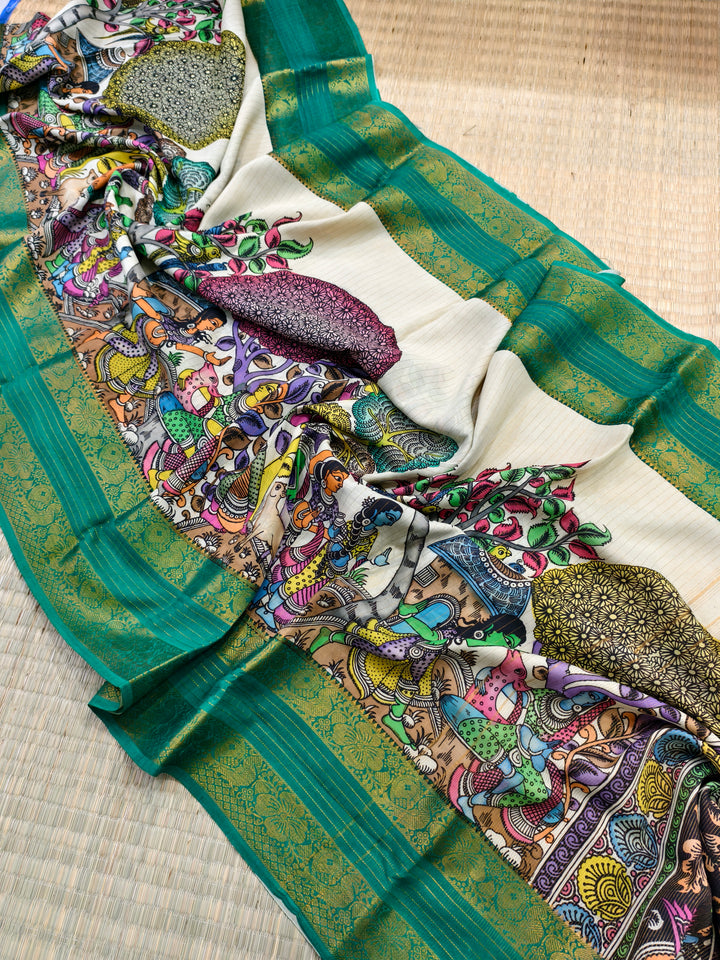 Pen kalamkari kanchi pattu saree