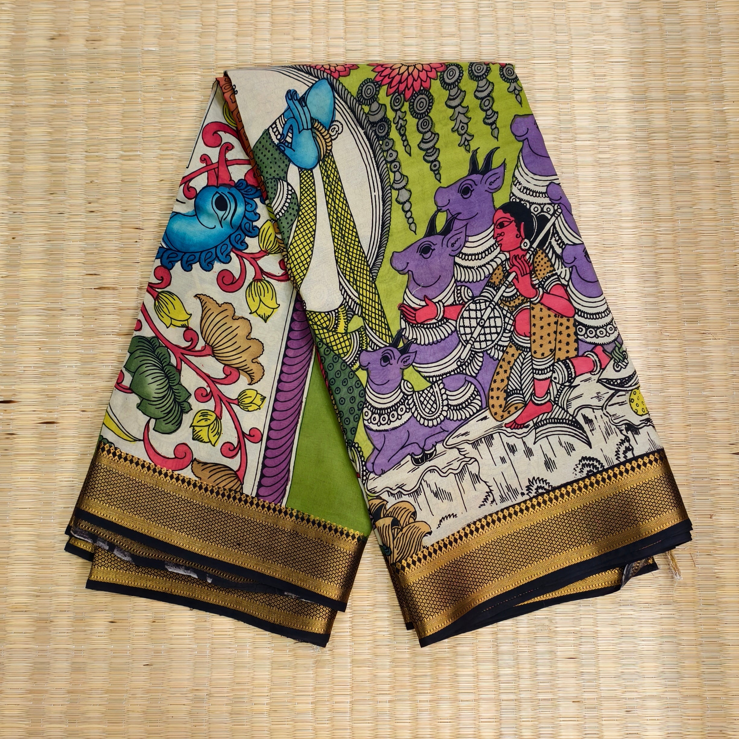 Pen kalamkari banglore silk saree