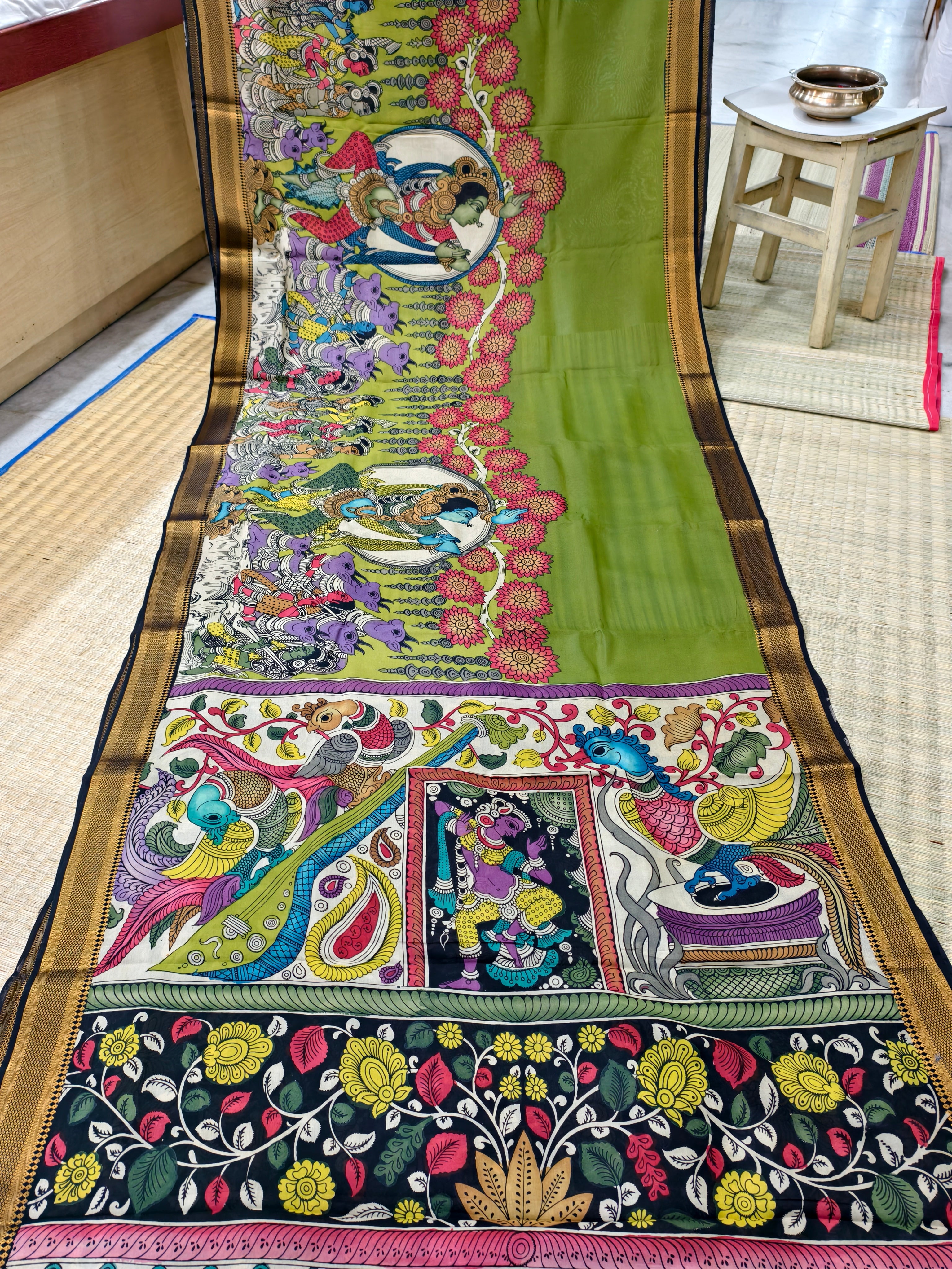 Pen kalamkari banglore silk saree