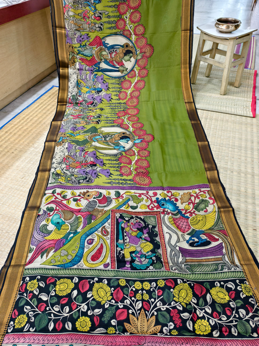 Pen kalamkari banglore silk saree