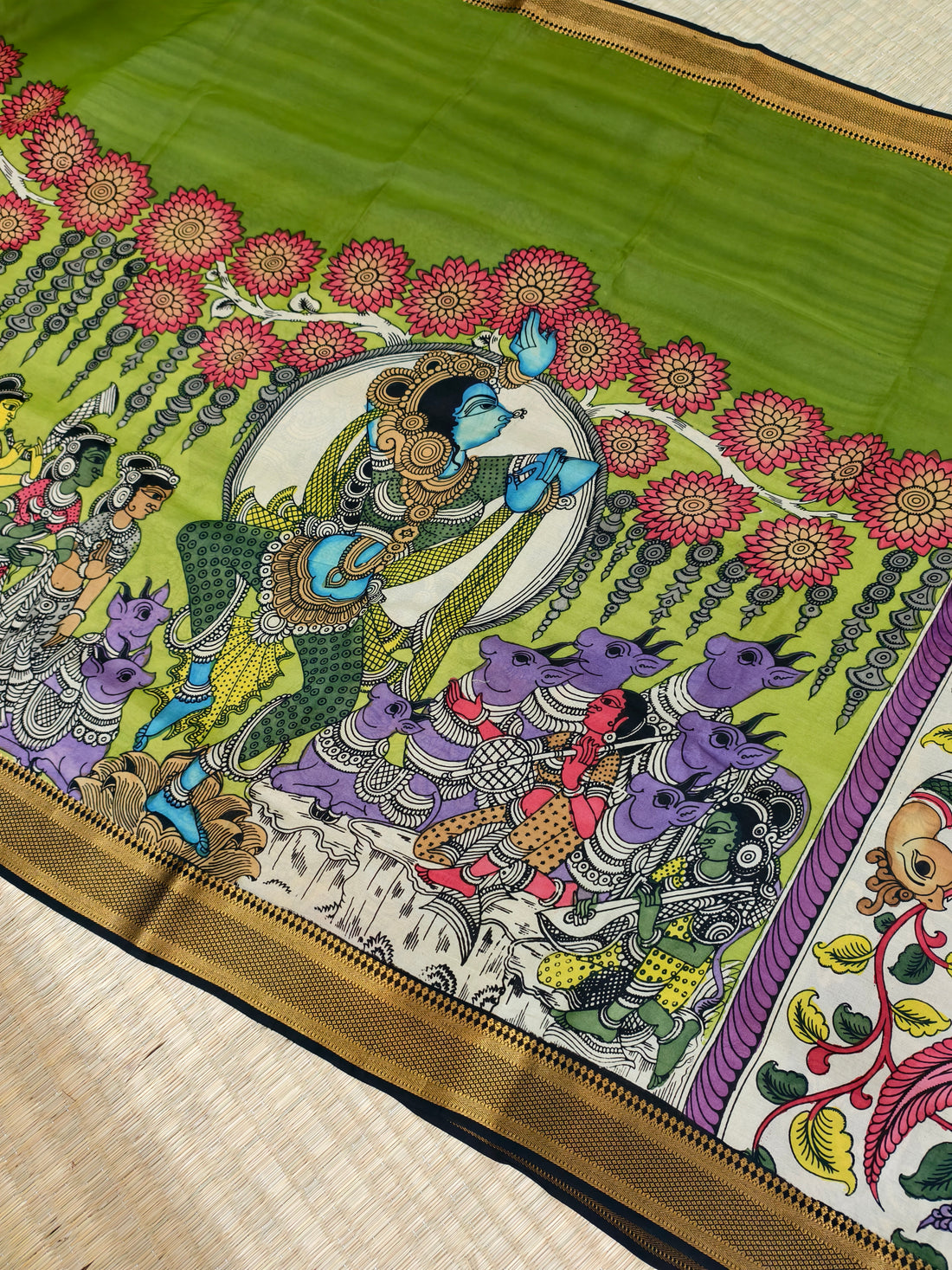 Pen kalamkari banglore silk saree