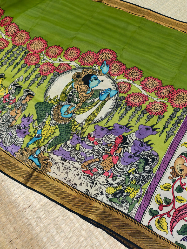 Pen kalamkari banglore silk saree