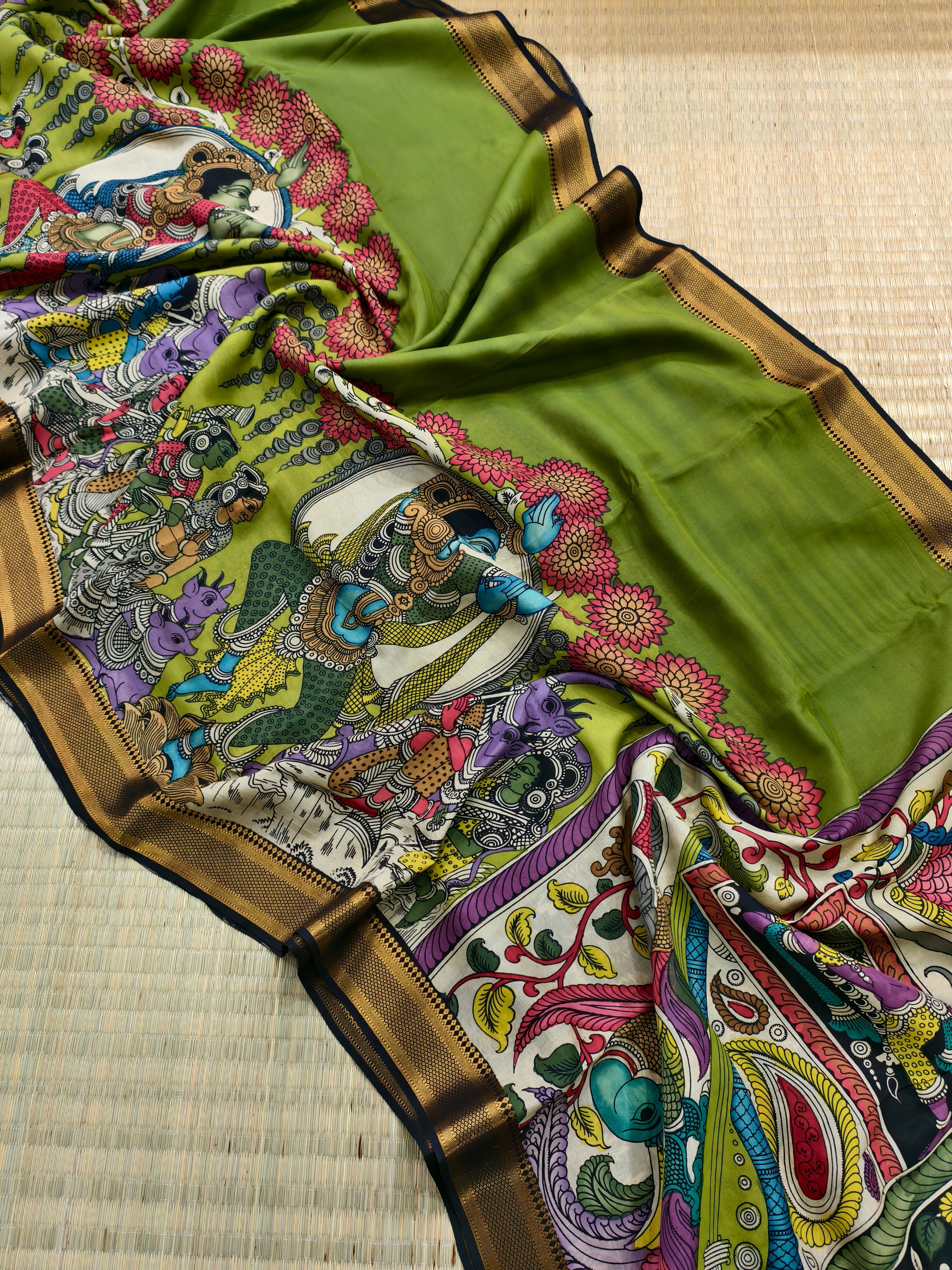Pen kalamkari banglore silk saree