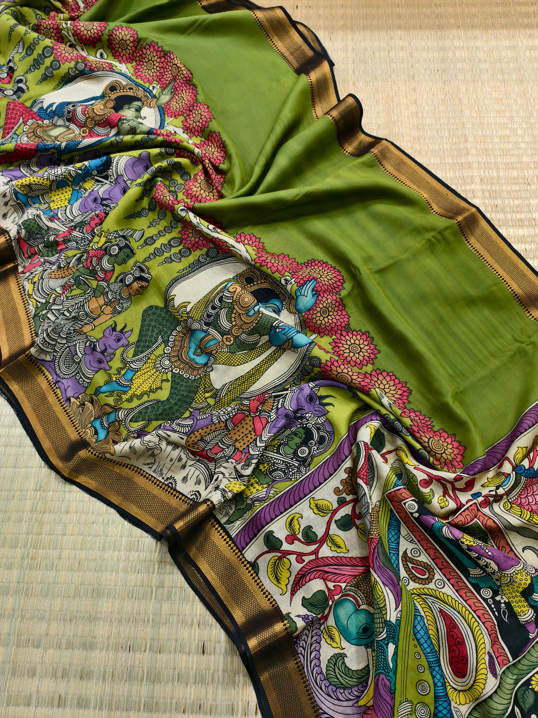 Pen kalamkari banglore silk saree