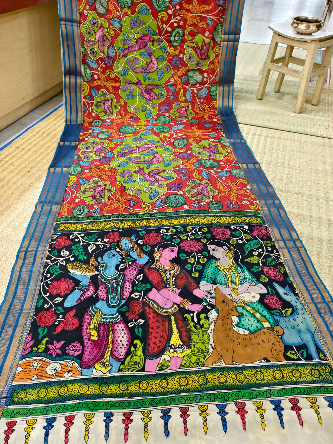 Pen kalamkari banglore silk saree