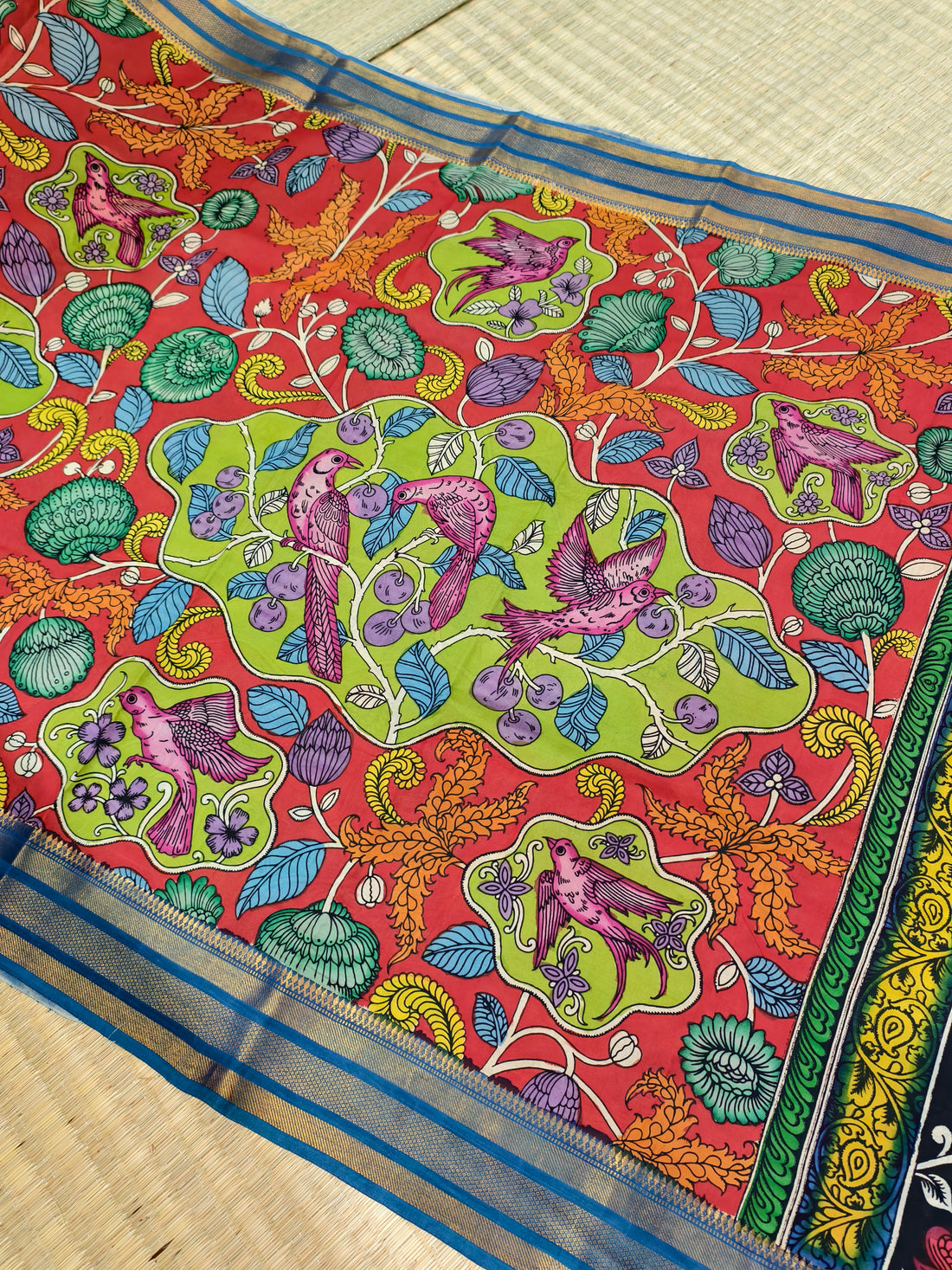 Pen kalamkari banglore silk saree